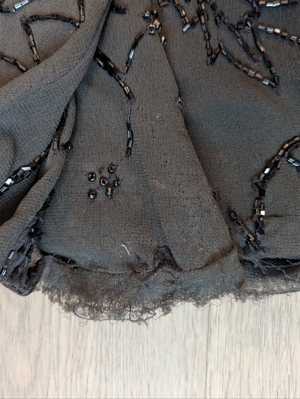 Newport News Beaded Black Evening Gown with Matching Shawl